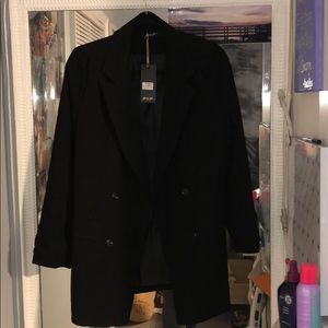 double breasted black blazer “make it a double”